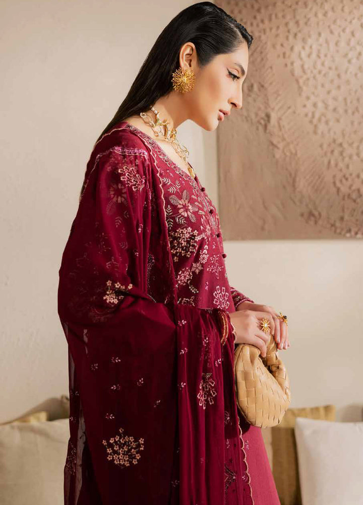 Nureh Exclusive Unstitched Lawn Karandi Embroidered 3 Piece Suit NU26UE NE-219 - Spring Collection