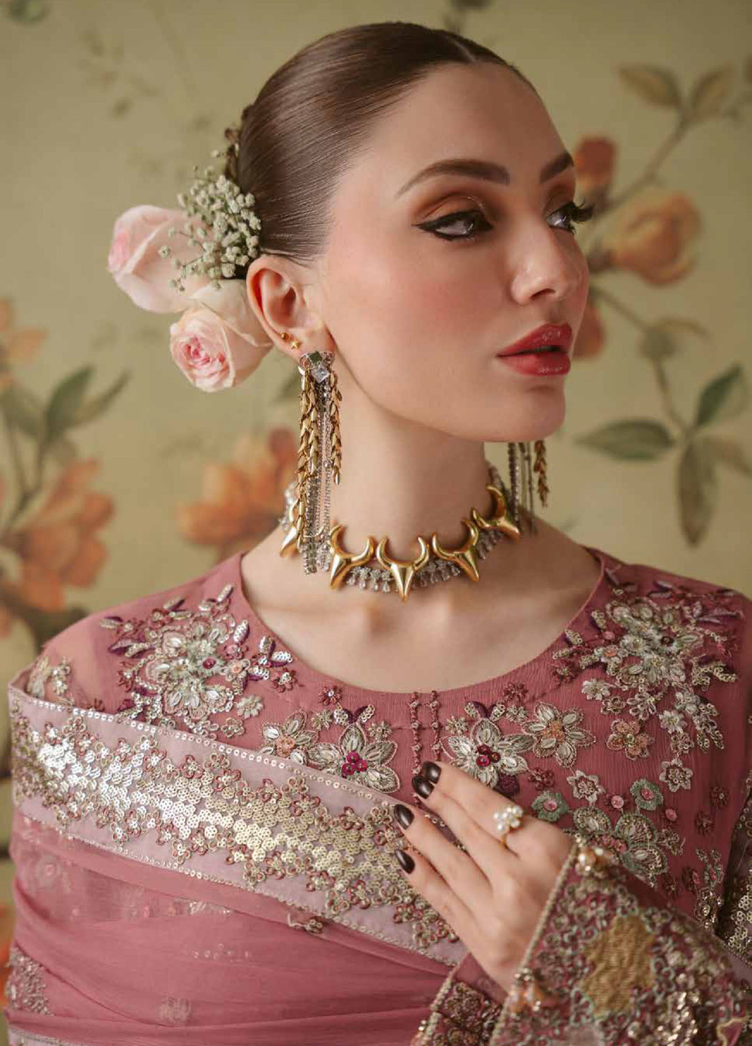 Elaya by Nureh Unstitched Embroidered Chiffon 4 Piece Suit NU26UEF NEL-91 - Festive Collection