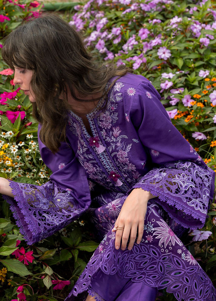 The Secret Garden by Mushq Hemline Unstitched Lawn 3 Piece Suit MU26USG D-12B Lily Veil - Summer Collection