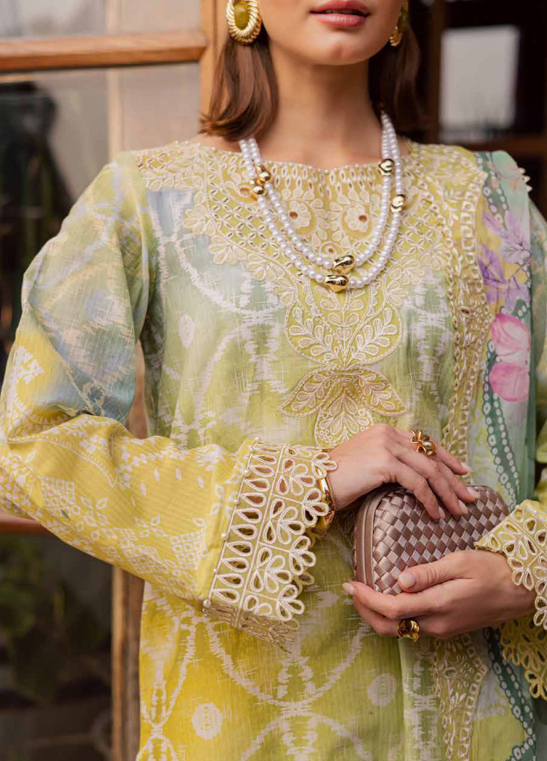 Gardenia by Nureh Unstitched Embroidered Lawn 3 Piece Suit NU26UGL NSG-207 - Summer Collection