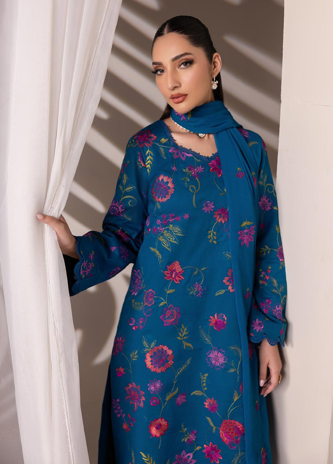 RajBari Exclusive Unstitched Embroidered Lawn 3 Piece Suit RB26UE D-11 - Summer Collection