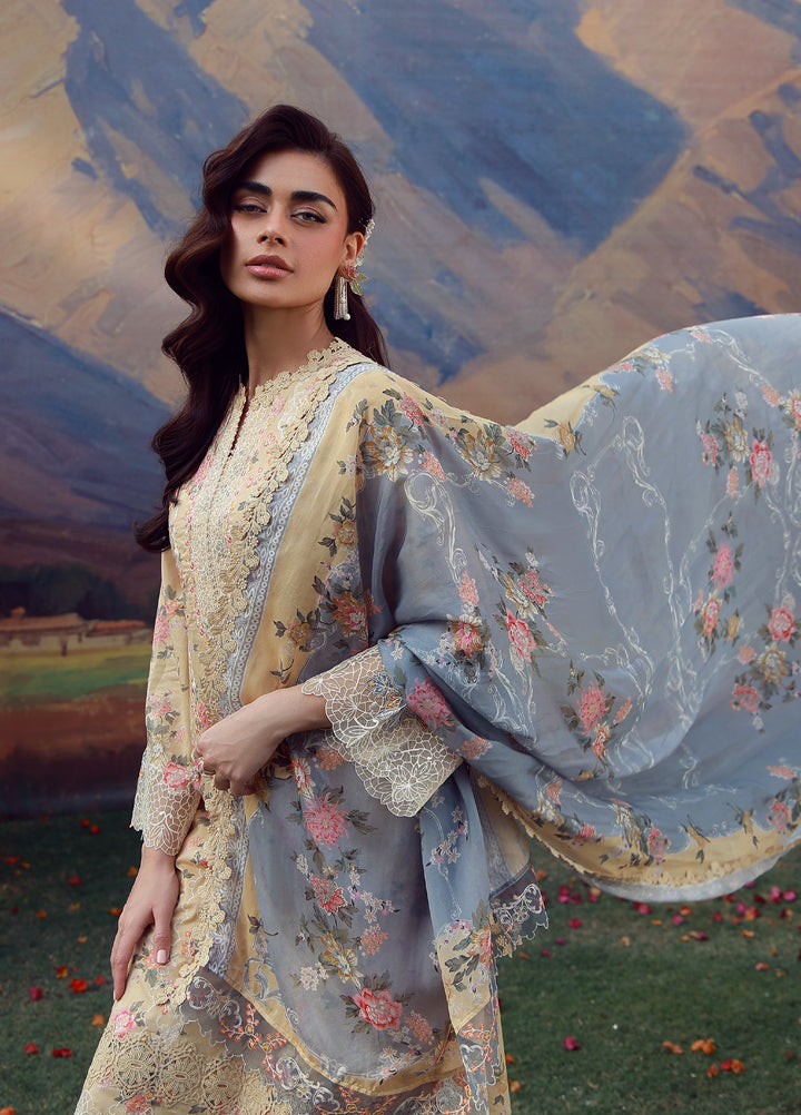 Mirha by Sahar Unstitched Embroidered Lawn 3 Piece Suit SS1-26-37 Rose Creme - Summer Collection