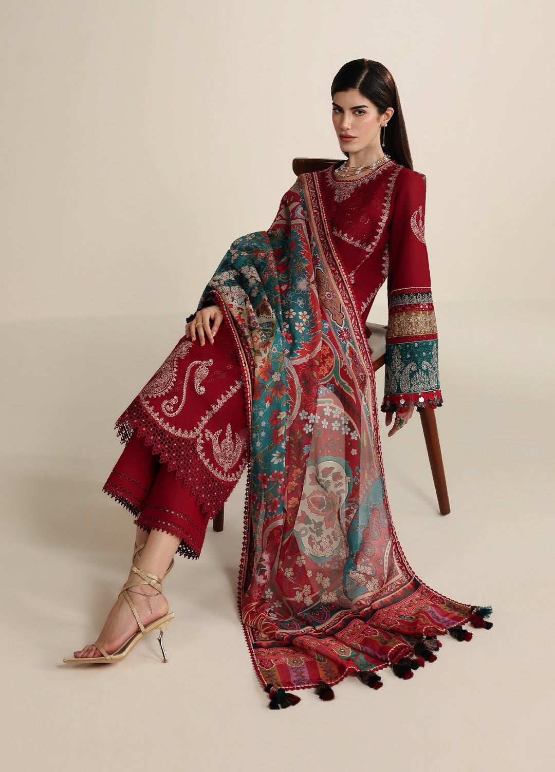 Iris by Jazmin Unstitched Embroidered Lawn 3 Piece Suit JZ26ULI IL26-D08 - Eid Collection