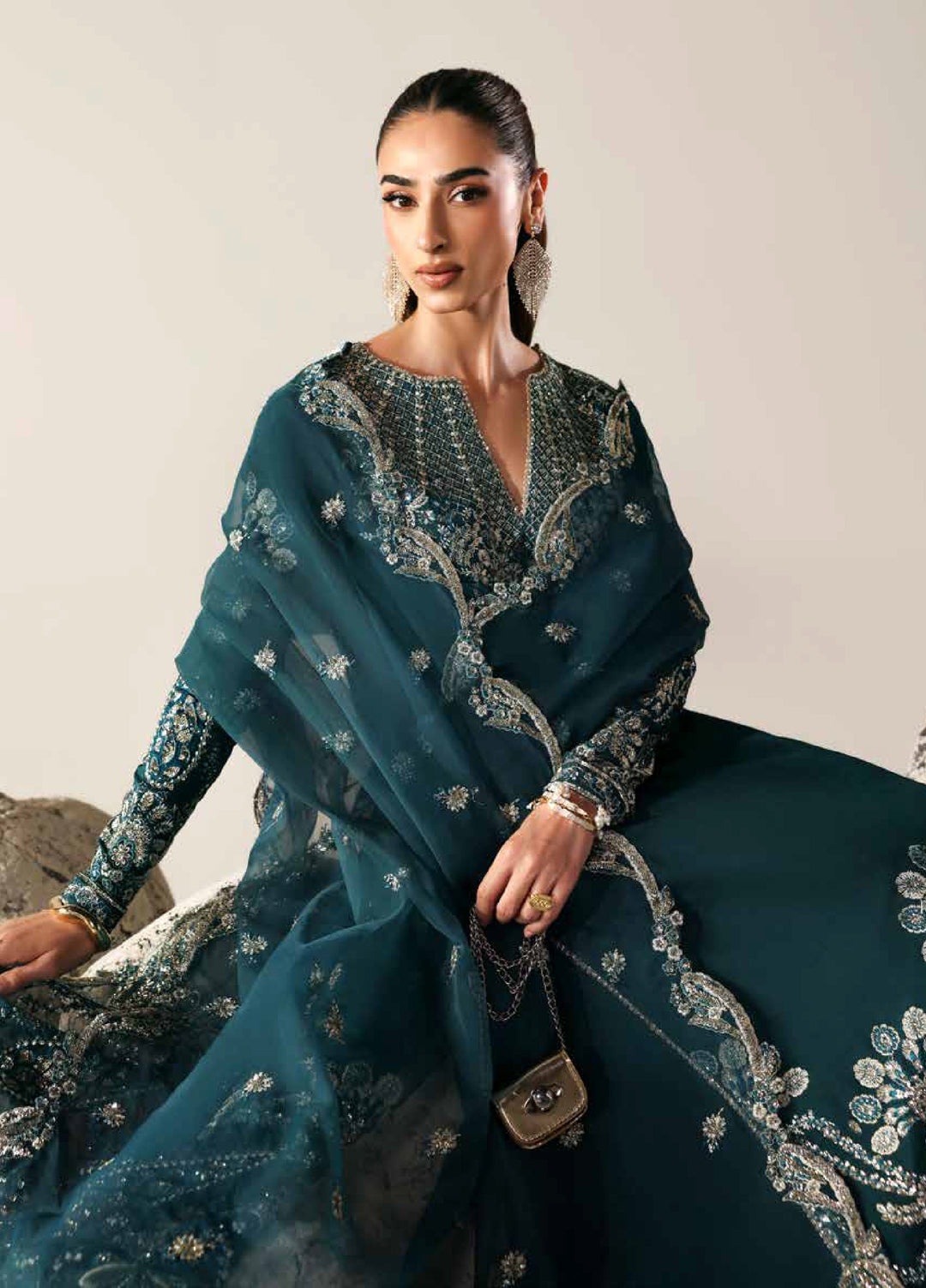 Serein Luxe by Emaan Adeel Unstitched Raw Silk Embroidered Suits 3 Piece EA25SL D-4 Starlight Sway - Festive Collection