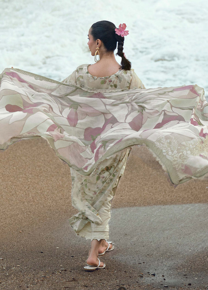 Gardenia by Nureh Unstitched Embroidered Lawn 3 Piece Suit NU26UGL NSG-205 - Summer Collection