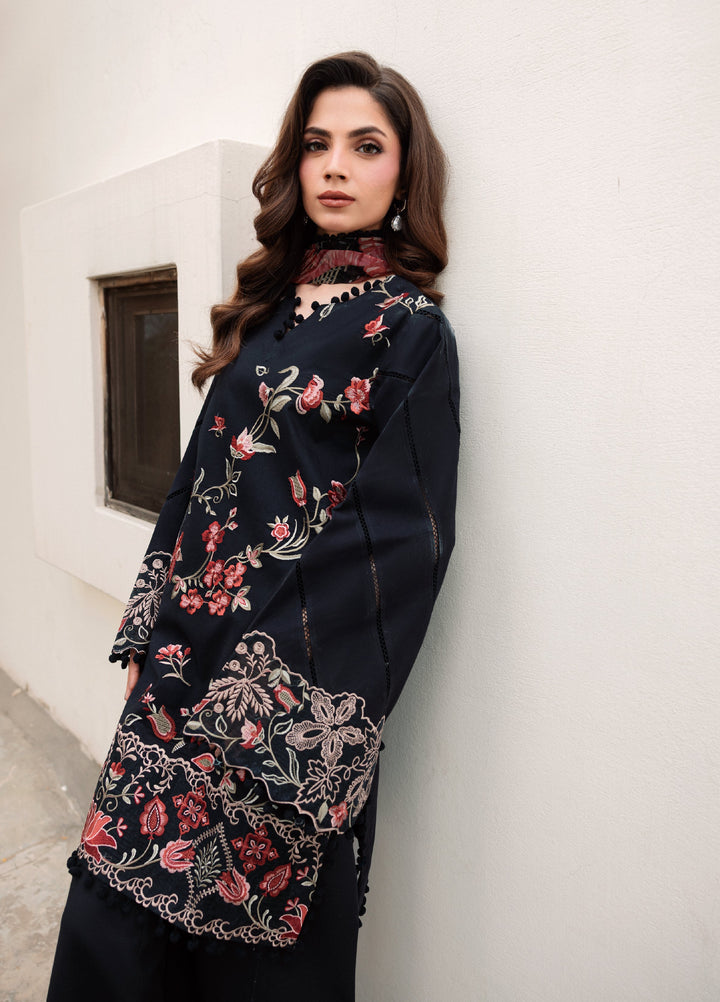 Zync by Florent Unstitched Embroidered Lawn 3 Piece Suit FL26ULZ FZ-1B - Lawn Collection