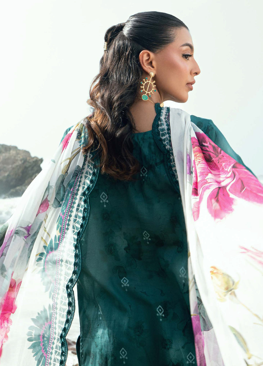 Gardenia by Nureh Unstitched Embroidered Lawn 3 Piece Suit NU26UGL NSG-198 - Summer Collection