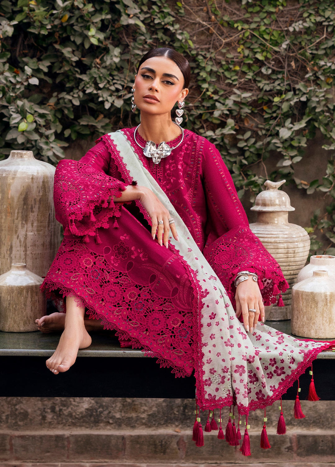 Shahkaar by Jazmin Unstitched Embroidered Lawn 3 Piece Suit JZ26USE SL26-D04 - Eid Collection