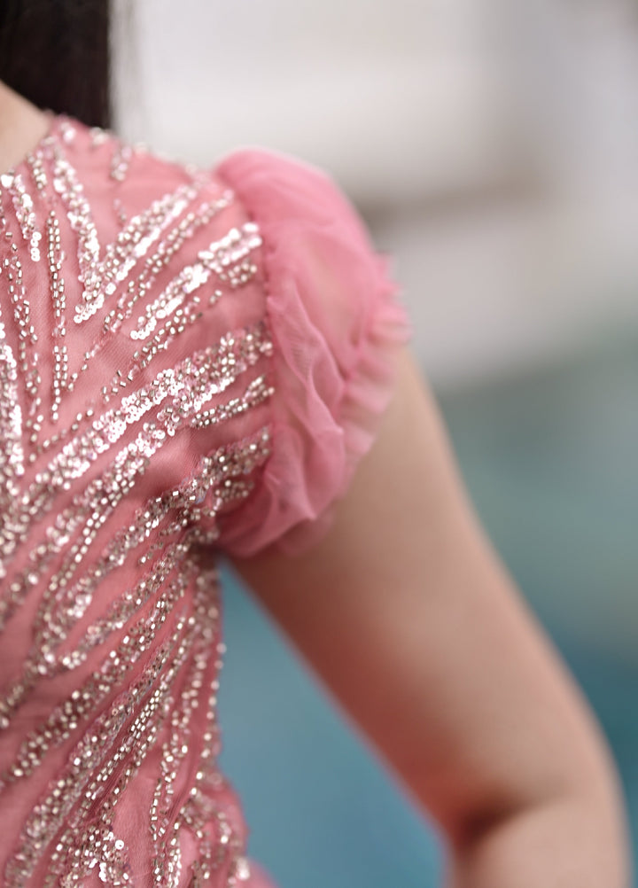 Andaz e Jahan by Qurratulain Saqib Pret kids Imported Net 1 Piece Hand work Mahi's Wardrobe - Wedding Collection