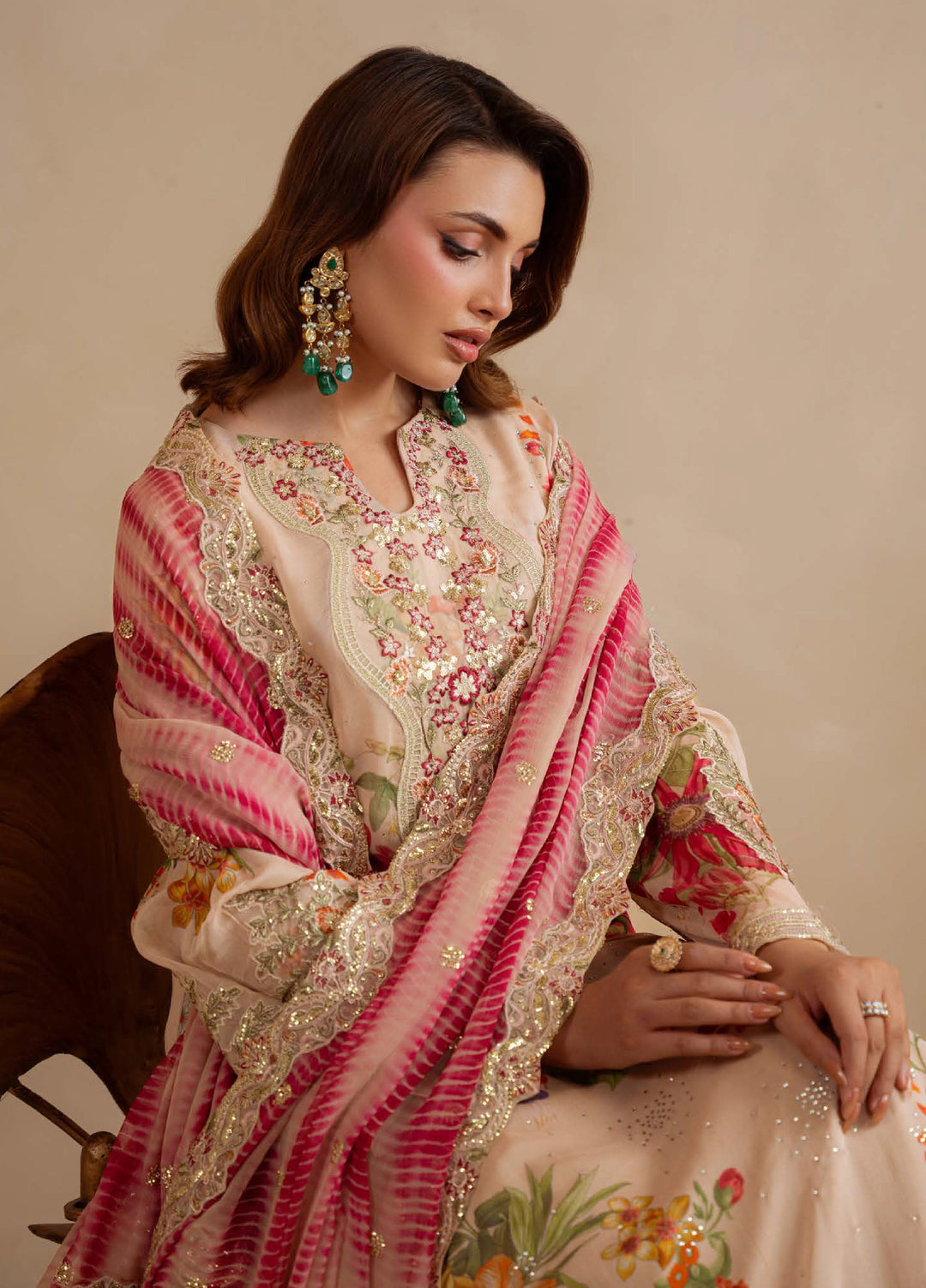 Amaya by Nureh Unstitched Luxury Chiffon Embroidered 3 Piece Suit NU26UA AM-34 - Festive Collection
