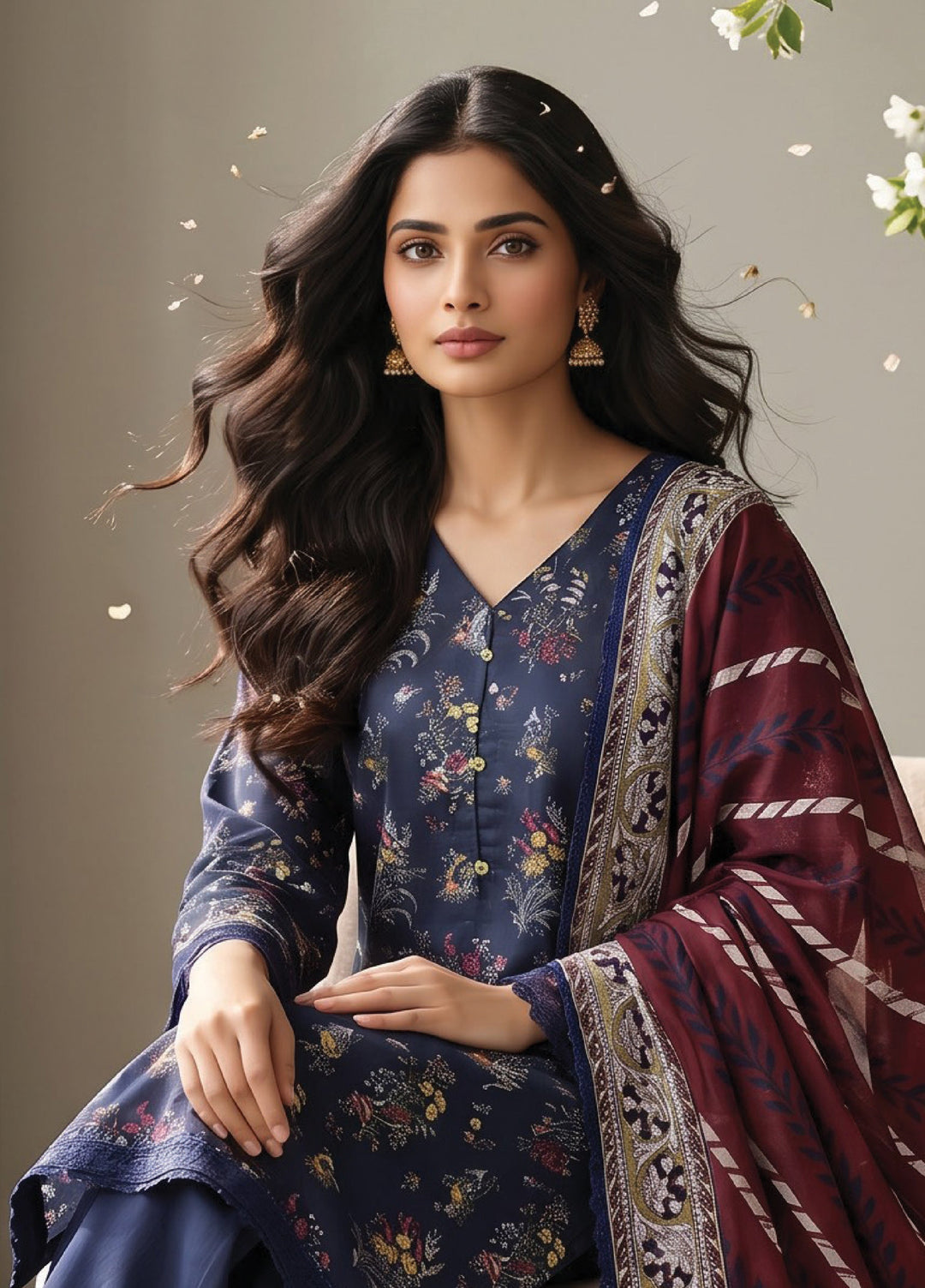 Salina by Regalia Textiles Unstitched Printed Lawn 3 Piece Suit RG26USI D-1 - Casual Collection