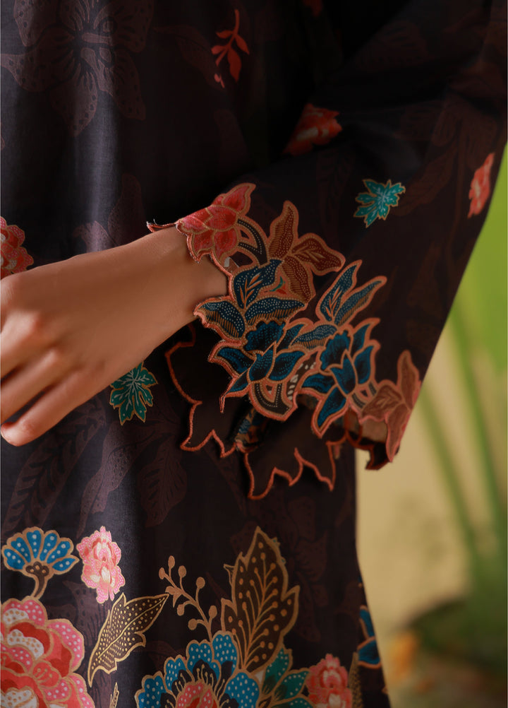 Sahar Unstitched Printed Cambric 2 Piece Suit SS1-26-30 Coffee Bloom - Summer Collection