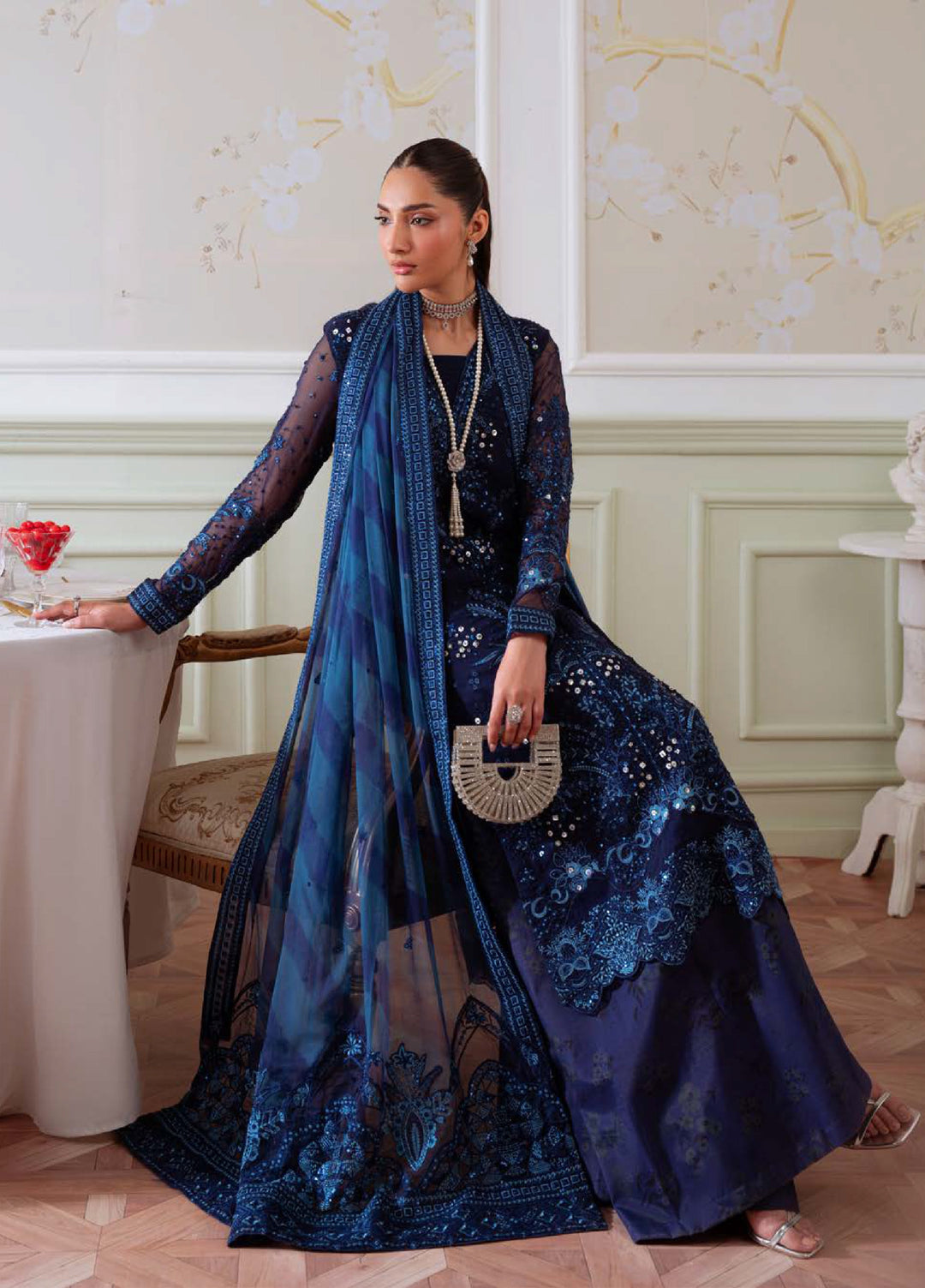 Elanora by Nureh Embroidered Unstitched Luxury Chiffon 3 Piece Suits NU25EC NEL-79 - Festive Collection