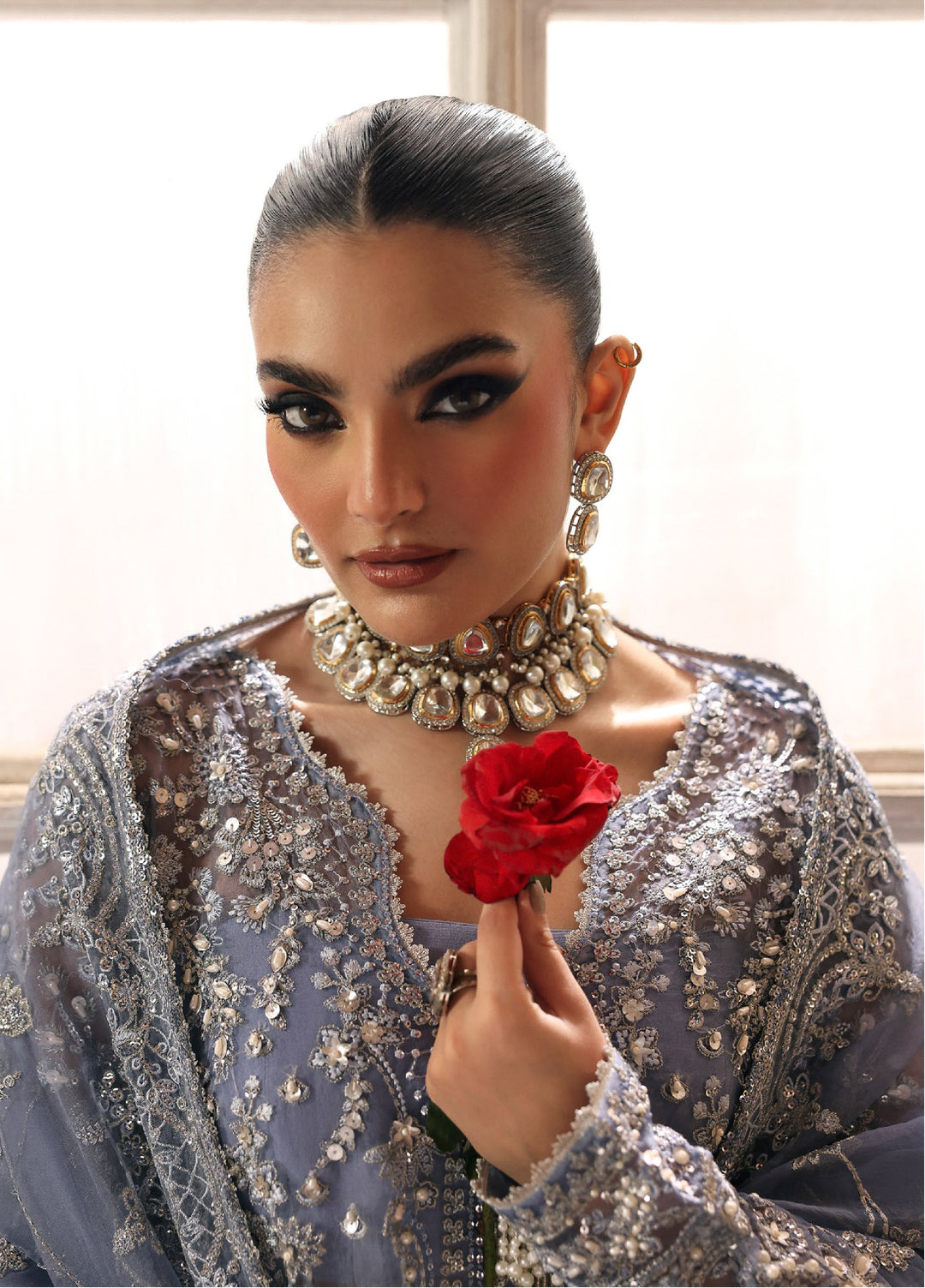 Zyra Unstitched Embroidered Organza 3 Piece Suit ZY26UW D-3 Muse - Wedding Collection