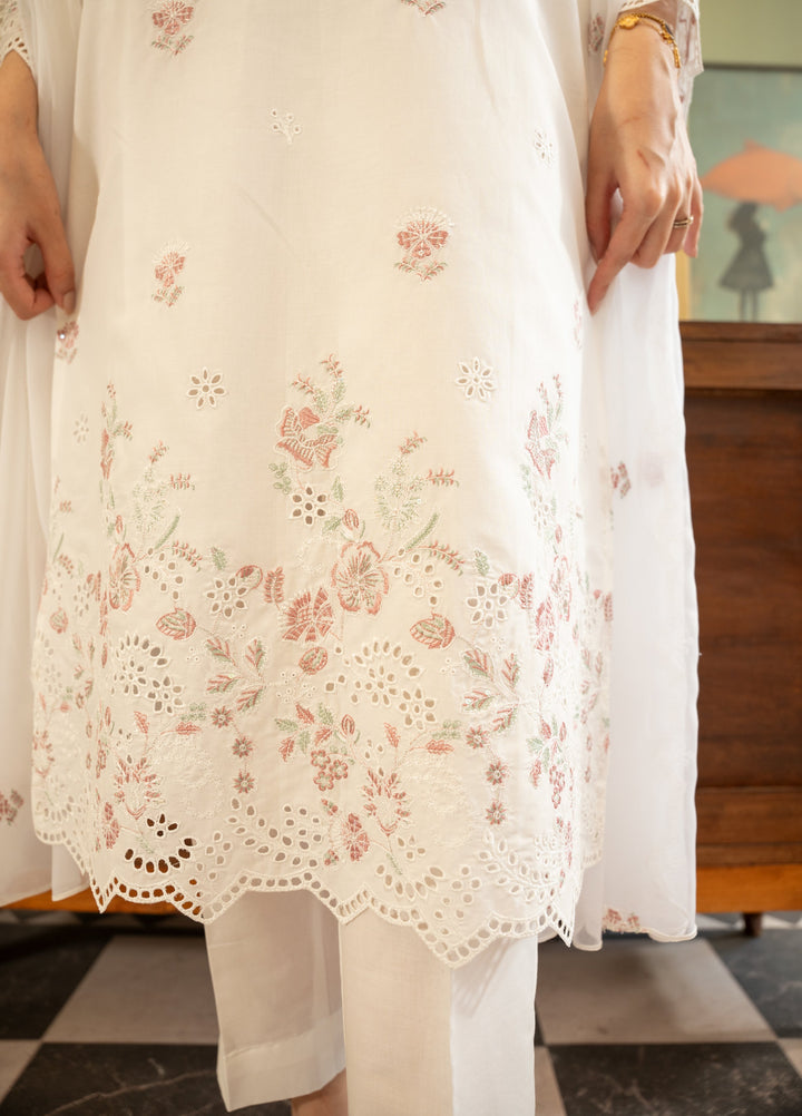 Naaz Couture Women RTW Embroidered Lawn 3 Piece Suit NC26RLC White  - Casual Collection