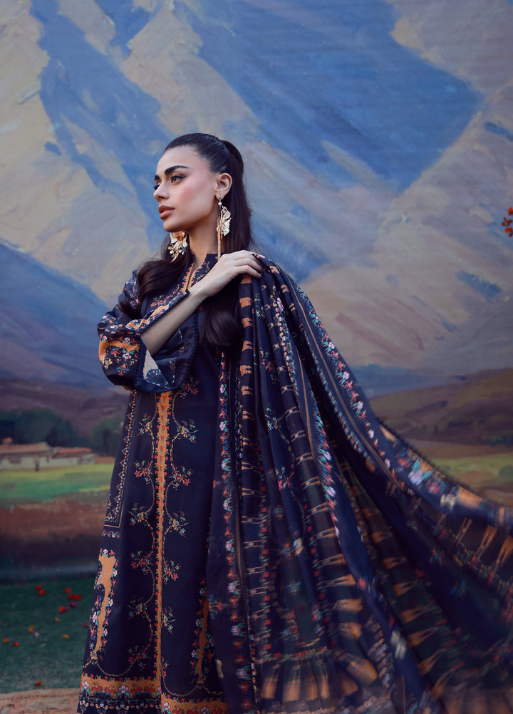 Mirha by Sahar Unstitched Printed Lawn 3 Piece Suit SS1-26-13 midnight jardin - Summer Collection