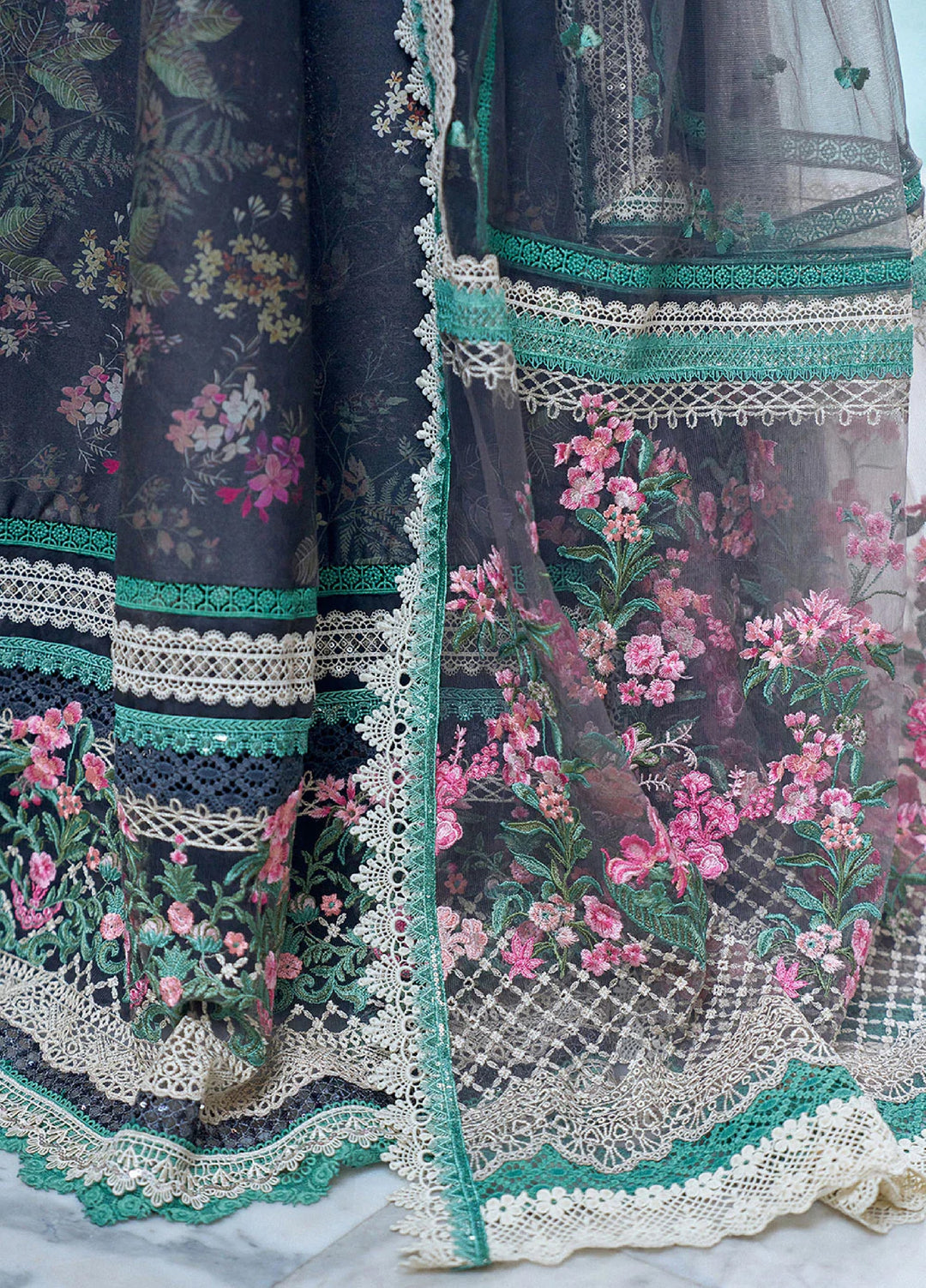 Sobia Nazir Unstitched Embroidered Luxury Lawn 3 Piece Suit SN26ULE D-10 A - Eid Collection