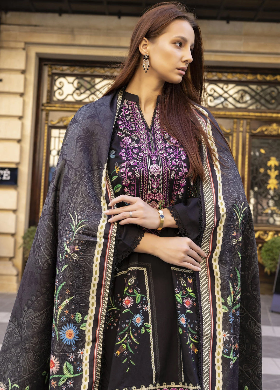 Meerak Women Pret Premium Embroidered Linen 3 Piece Charizma - Winter Collection