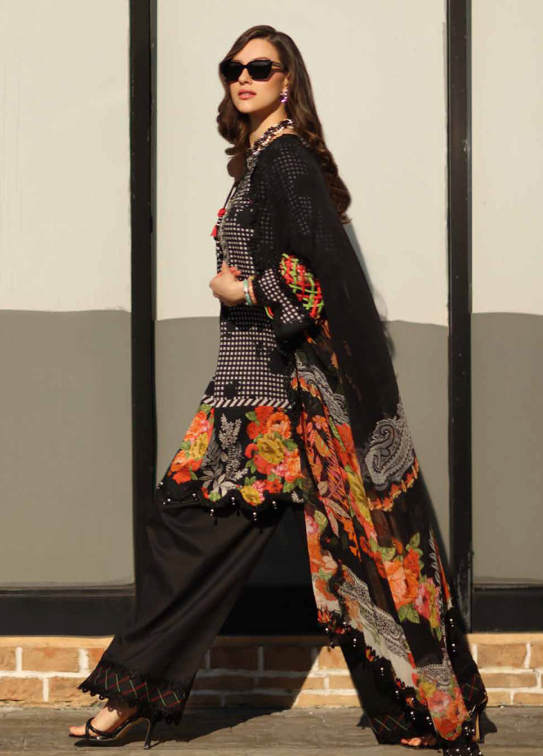 Combination by Charizma Unstitched Embroidered Luxury Lawn 3 Piece Suit CHR26UC CC6-02 - Summer Collection