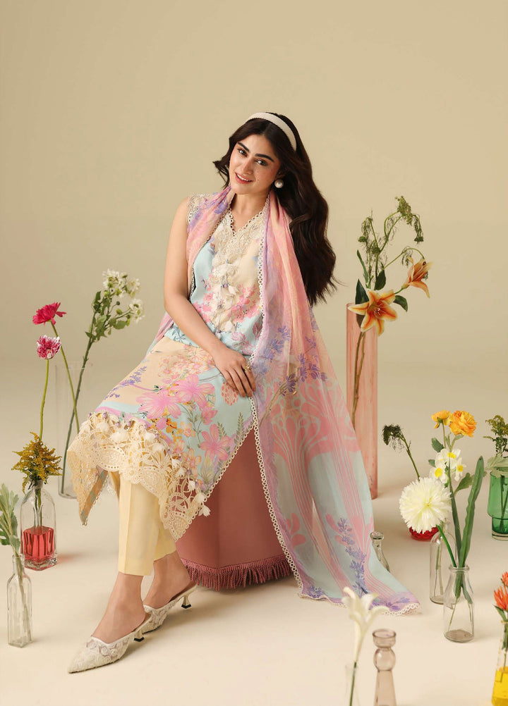 Soleil Hemline by Mushq Unstitched Printed Lawn 3 Piece Suit MU26USL Bellarosa HUNSS260301 - Festive Collection