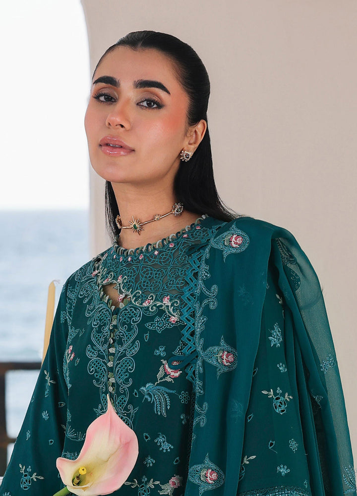 Sahil by Qalamkar Unstitched Embroidered Luxury Lawn 3 Pcs Suit QLK26US SA-04 Elif - Summer