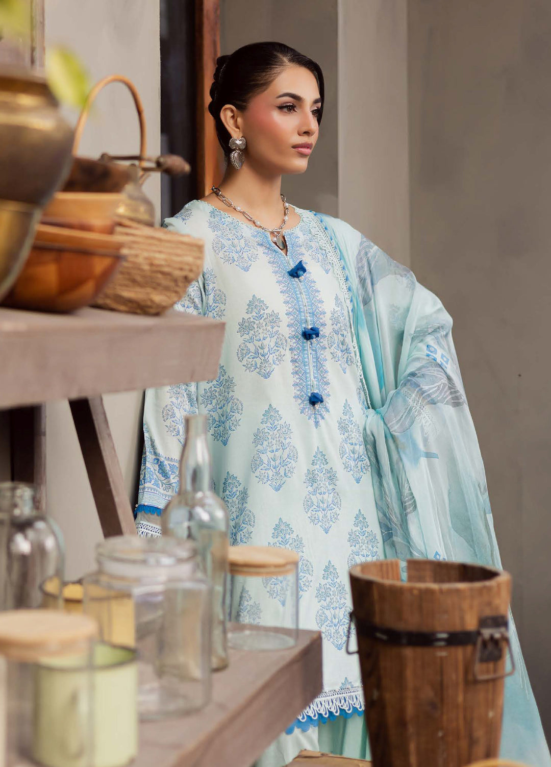 Signature Prints by Nureh Unstitched Printed Lawn 3 Piece Suit NU26USL SP-158 - Summer Collection