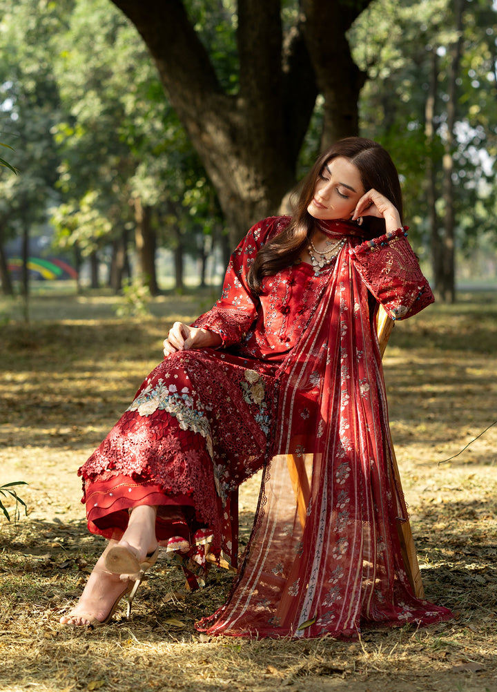 Elaf Premium Chikankari Unstitched Printed Lawn 3 Piece Suit EL26UPC ERC-1B MARJAAN - Summer Collection
