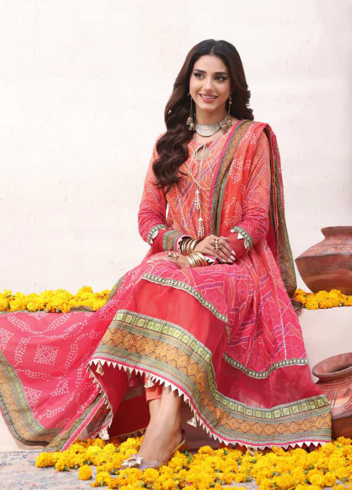 Heritage Series by AL Zohaib Unstitched Printed Chunri Lawn 3 Piece Suit AZ26UCH D-6 - Festive Collection