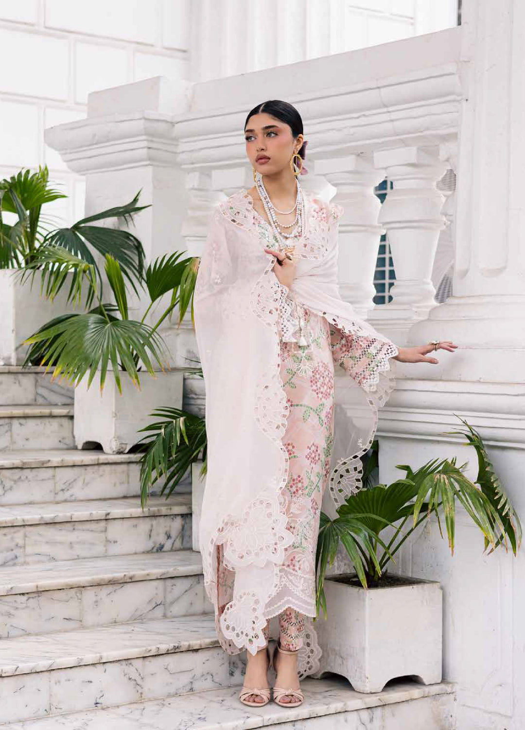Maya by Nureh Unstitched Embroidered Luxury Lawn 3 Piece Suit NU26ULM NS-169 - Summer Collection