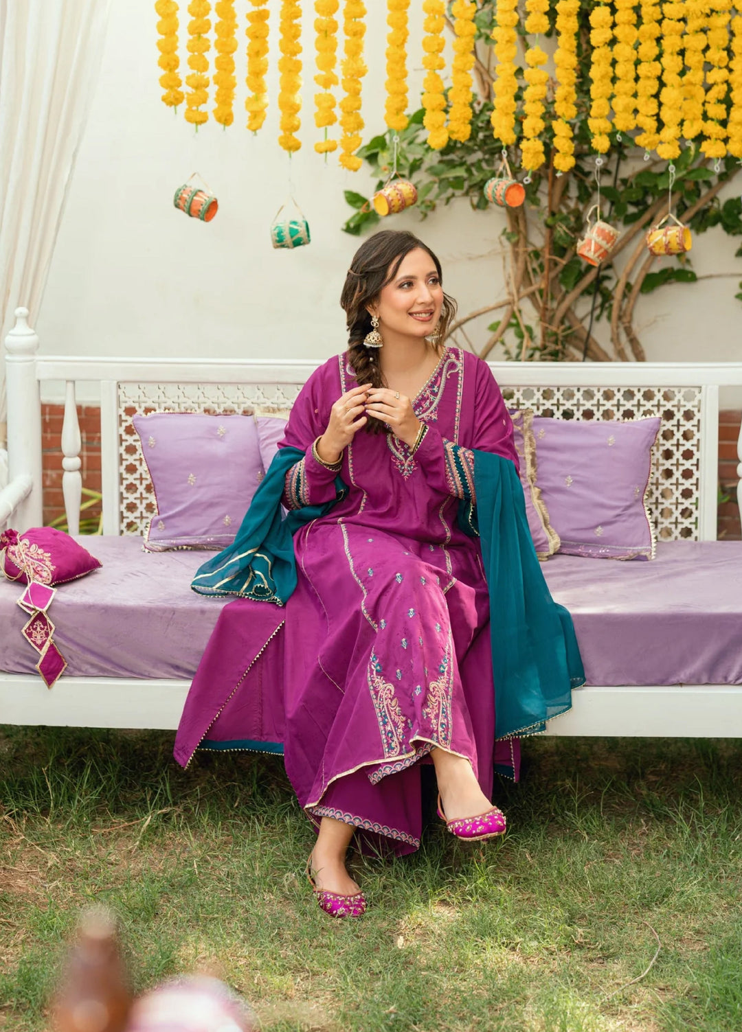 Omal by Komal Pret 3 Piece Poly Jacquard Suit Shanze- Festive Collection