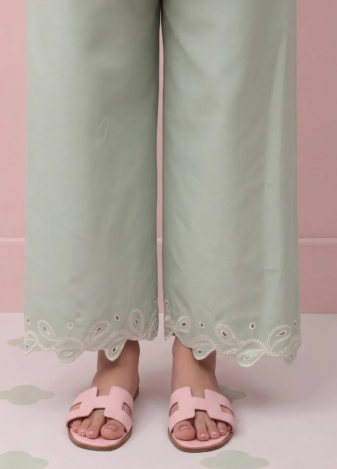 Scherezade Women RTW Embroidered Cotton Lawn 3 Piece Suit MATCHA - Casual Collection