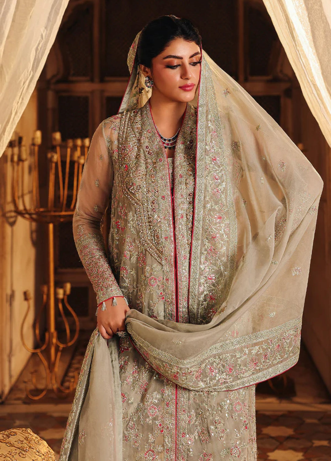 Silsila by Meeral Pret Embroidered Organza 3 Piece Nashmia - Festive Collection