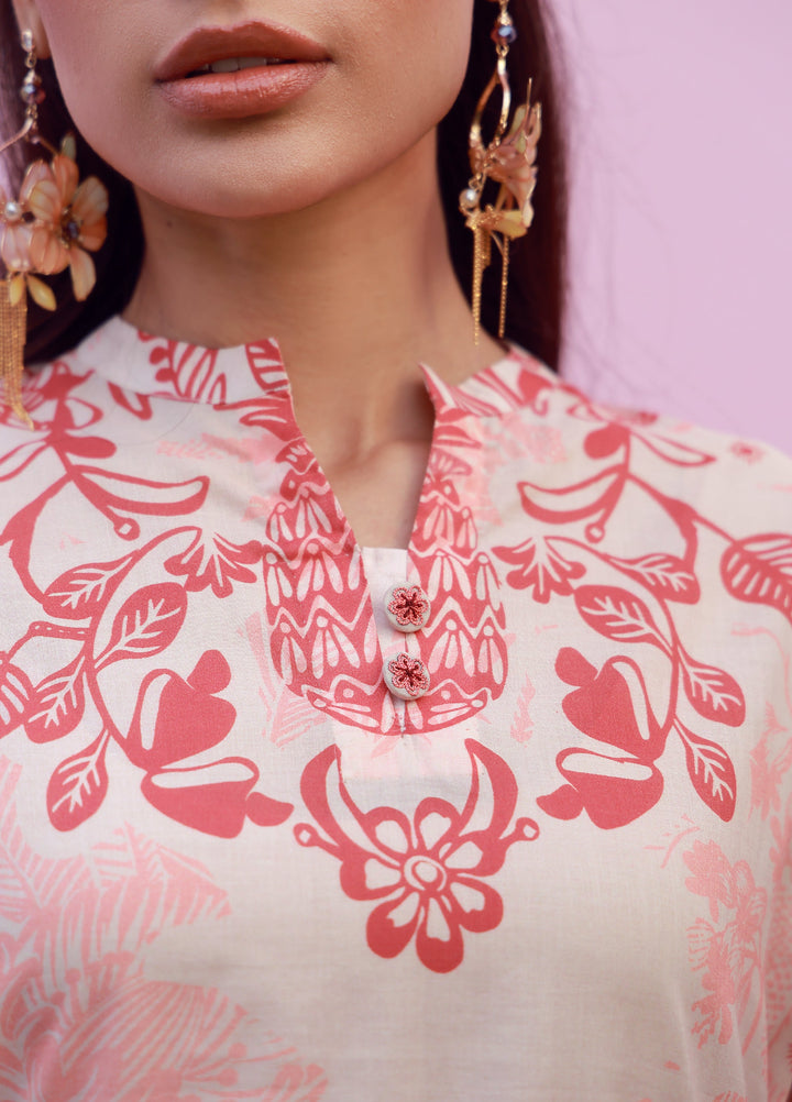 Sahar Unstitched Printed Cambric 2 Piece Suit SS1-26-24 Coral Silhouette - Summer Collection
