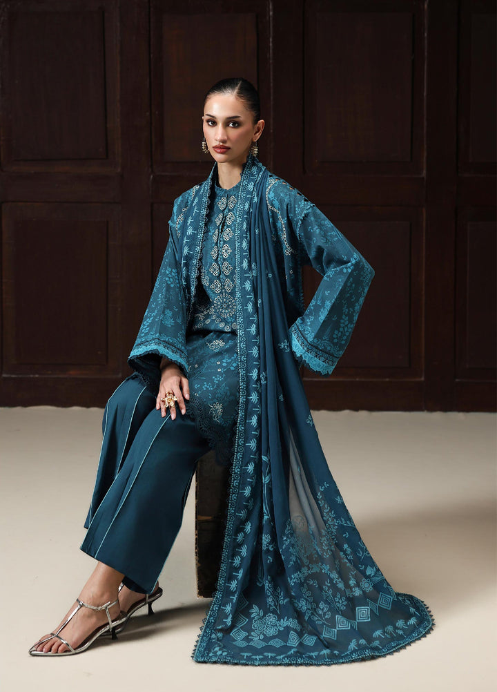 Q Prints by Qalamkar Unstitched Printed Lawn 3 Piece Suit QLK26UQL Alyra QQP-06 (A) - Summer Collection
