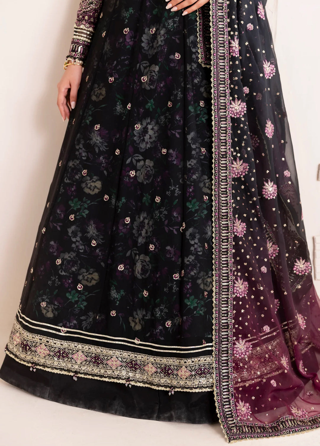 Xenia Formal Luxury Unstitched Embroidered Chiffon Suits 3 Piece XE25FL XF-1020 Nagira - Formals Collection