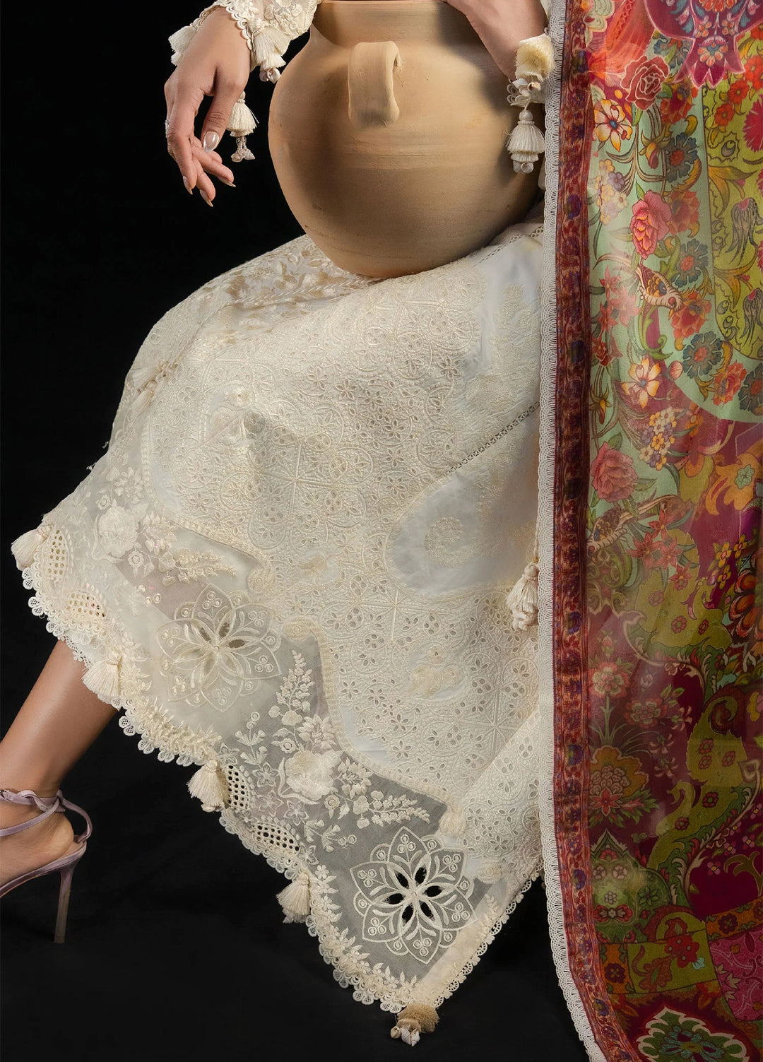 Zan by Hussain Rehar Unstitched Embroidered Lawn 3 Piece Suit HR26UZF Sefi D-93 - Festive Collection