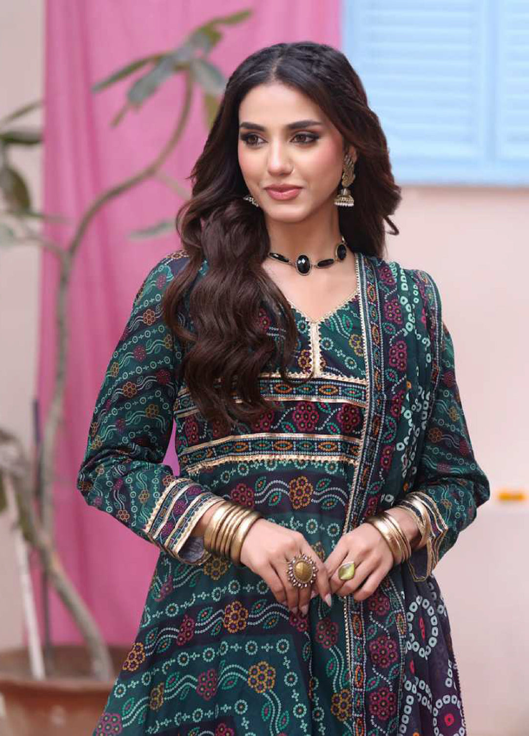 Heritage Series by AL Zohaib Unstitched Printed Chunri Lawn 3 Piece Suit AZ26UCH D-10 - Festive Collection