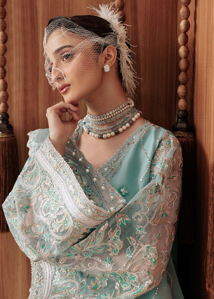 Aik Shaam by AIK Atelier Unstitched Organza Embroidered 3 Piece Suit AIK26US D-06 - Wedding Collection