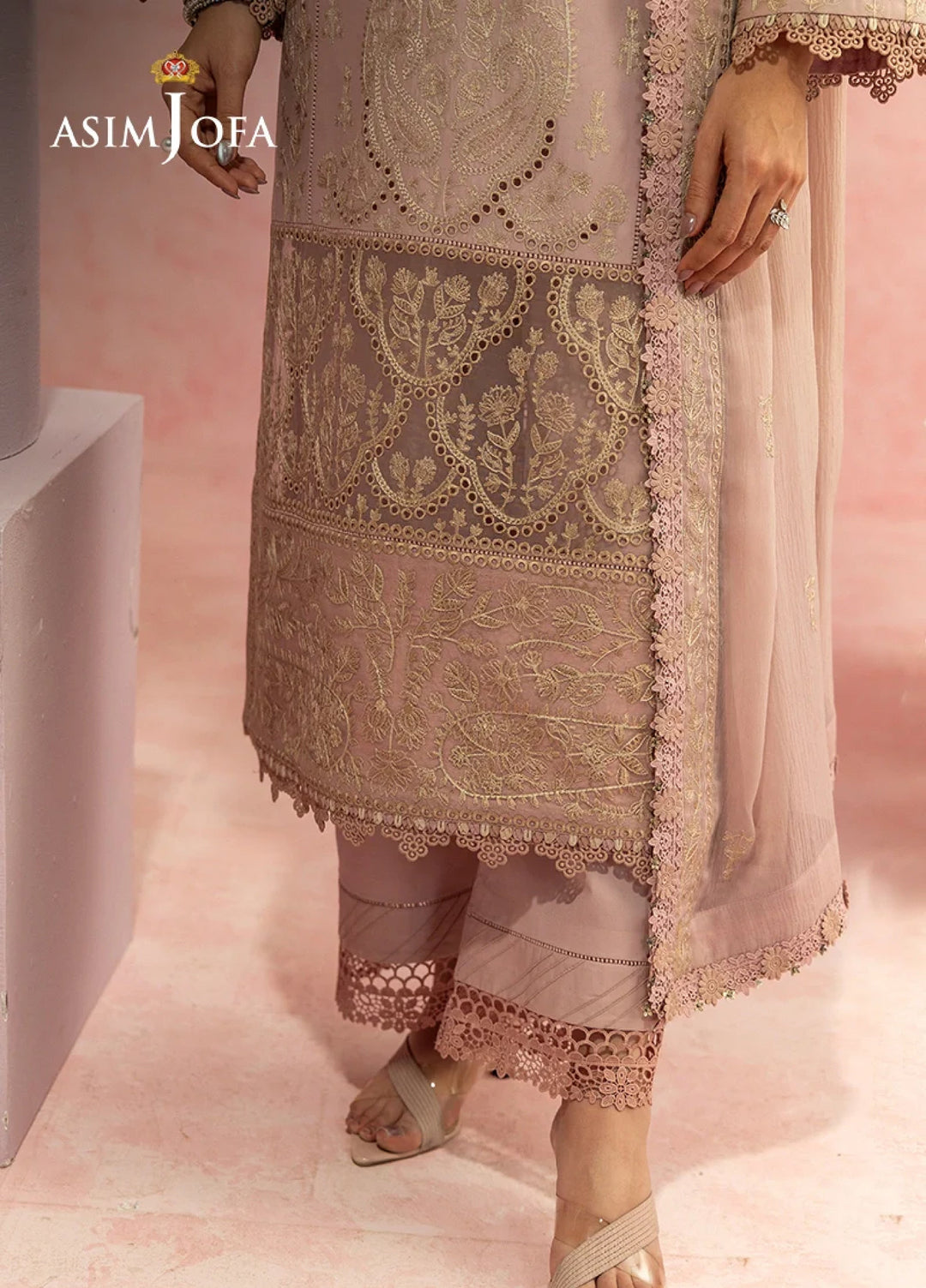 Asim Jofa Unstitched Embroidered Luxury Lawn 3 Piece Suit AJ26ULL AJULW-11 - Festive Collection