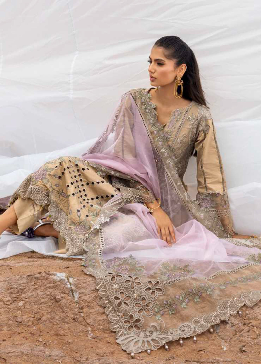 Mahiymaan by Al Zohaib Unstitched Embroidered Luxury Lawn 3 Piece Suit AZ26UM D-12 - Festive Collection