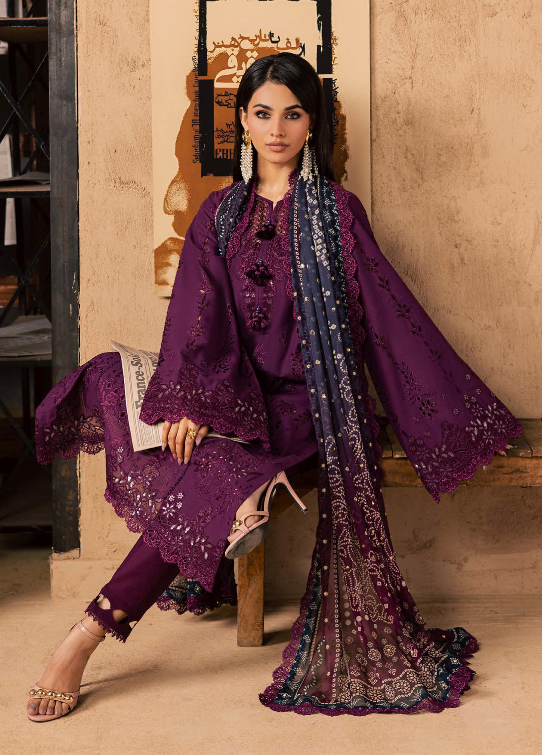 Bazar by Nureh Unstitched Embroidered Chikankari Lawn 3 Piece Suit NU26UBL NE-240 - Festive Collection