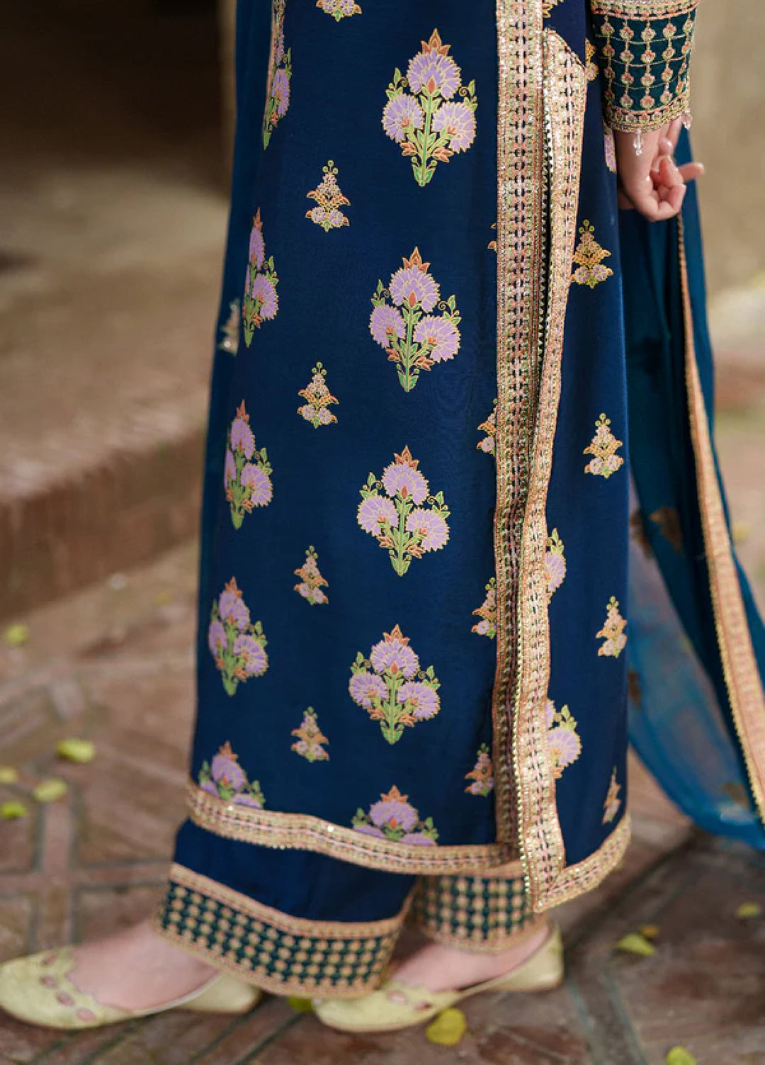 Zaria by Meeral Pret Embroidered Raw Silk 3 Piece Sapphire - Festive Collection