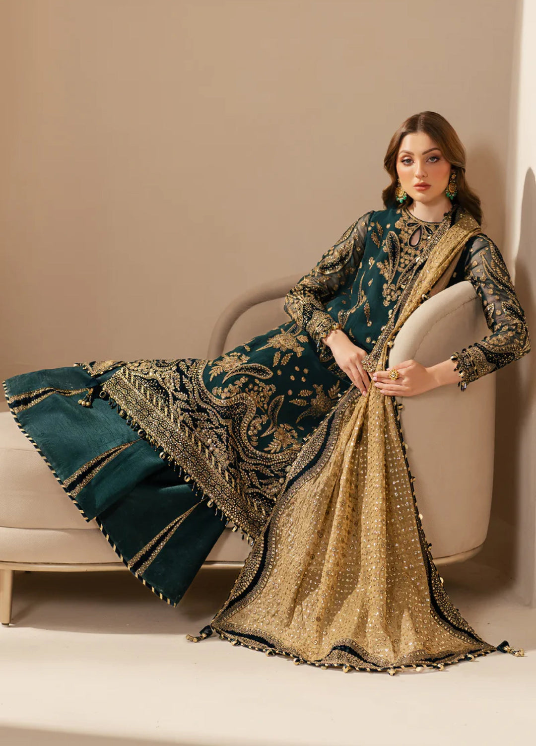 Jazmin Unstitched Chiffon Embroidered Suits 3 Piece JZ25CF JZ-WF25-06 - Festive Collection