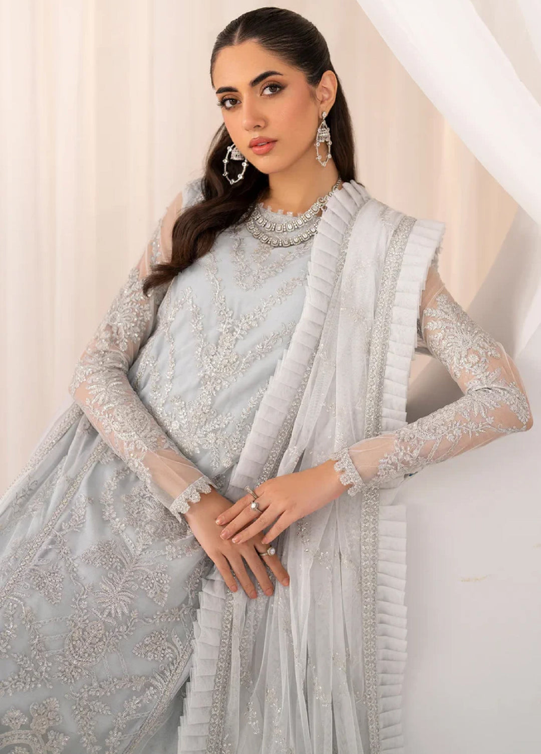 Zarif Women Unstitched Embroidered Net 3 Piece Suit ZR26UFC ZMU 03 DARIA - Festive Collection