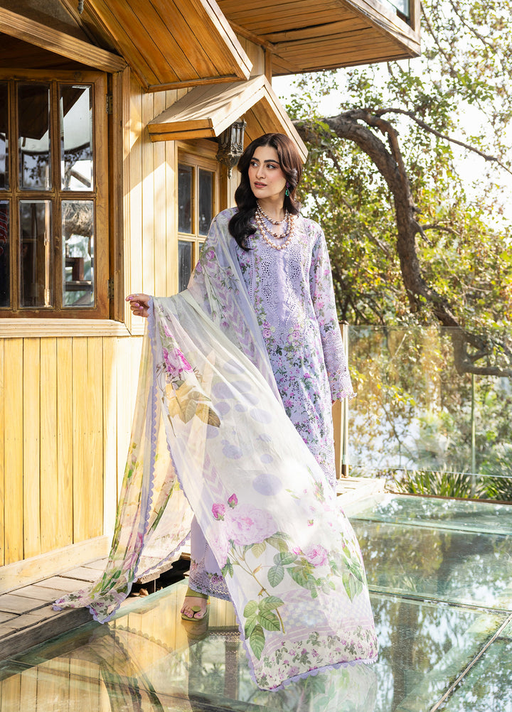Elaf Premium Chikankari Unstitched Printed Lawn 3 Piece Suit EL26UPC ERC-6B IRIS - Summer Collection