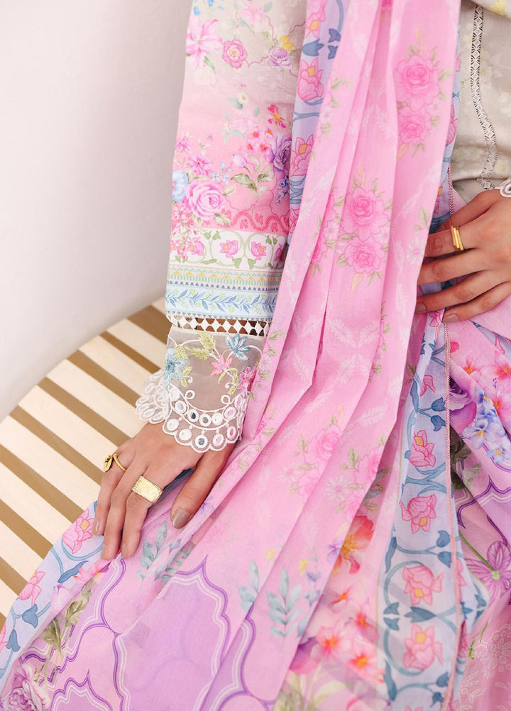 Nissa Floral Symphony by Rajbari Unstitched Lawn Embroidered 3 Piece Suit RB26UNF D-08 - Summer Collection