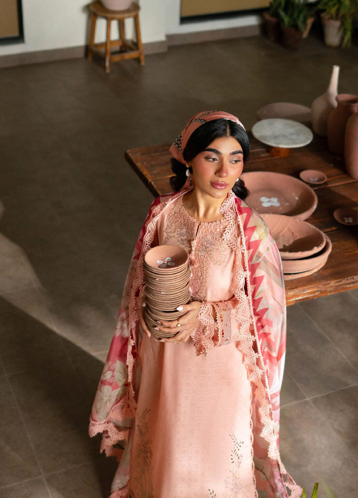 Raha by Nureh Unstitched Embroidered Jacquard Lawn 3 Piece Suit NU26URJ NE-235 - Festive Collection
