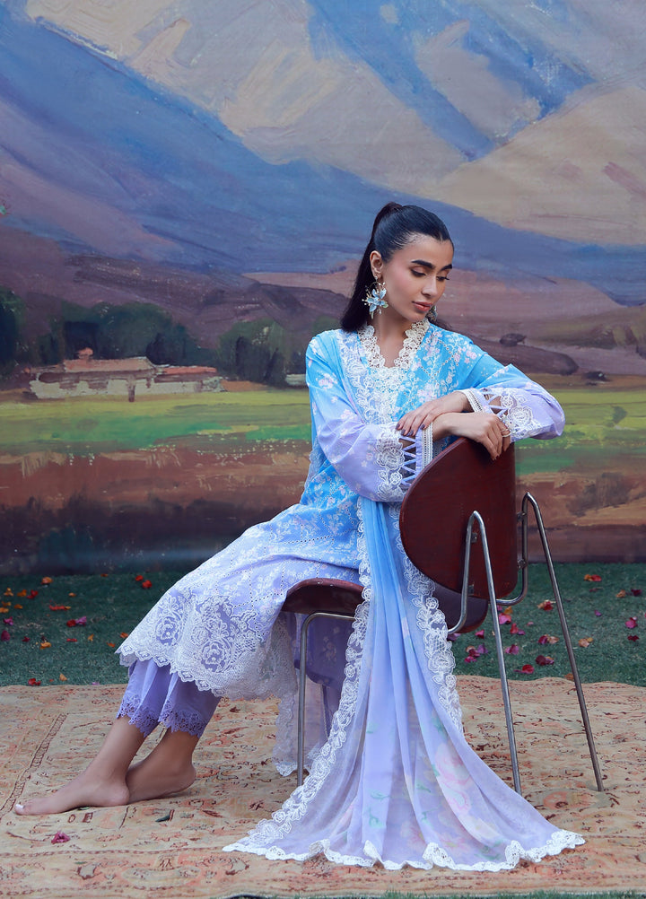 Mirha by Sahar Unstitched Embroidered Lawn 3 Piece Suit SS1-26-42 Indigo Amethyst - Summer Collection