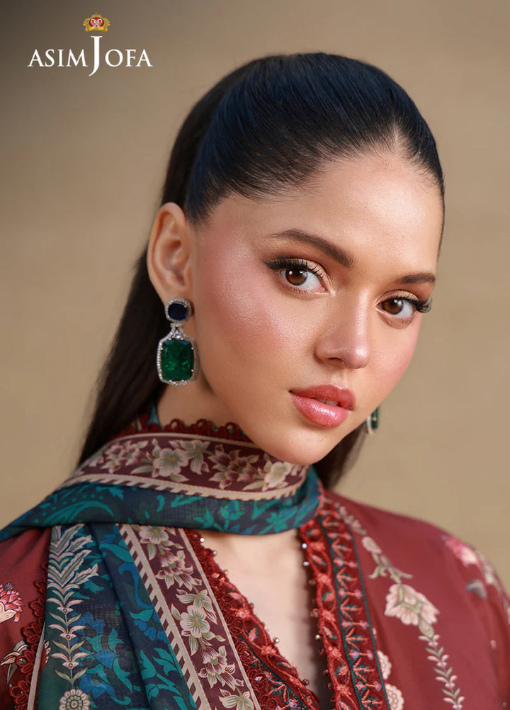 Asim Jofa Unstitched Printed Silk 3 Piece Suit AJ26UPS AJULSC-07 - Casual Collection