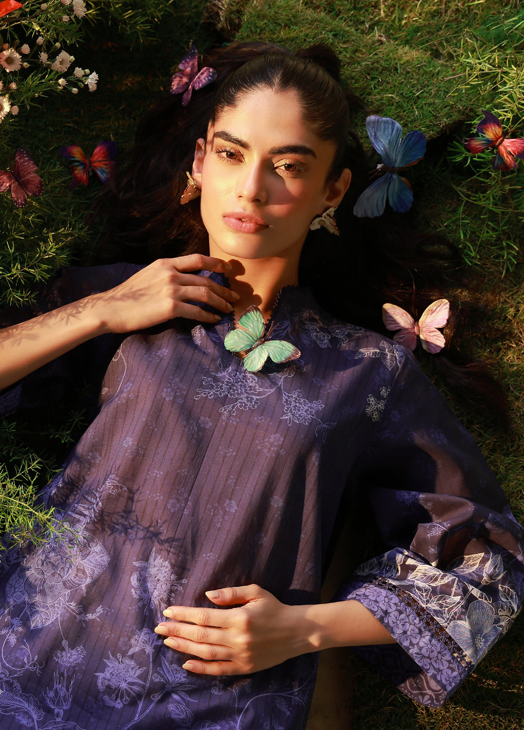 Sahar Unstitched Printed Cambric 2 Piece Suit SS1-26-25 Indigo Veil - Summer Collection